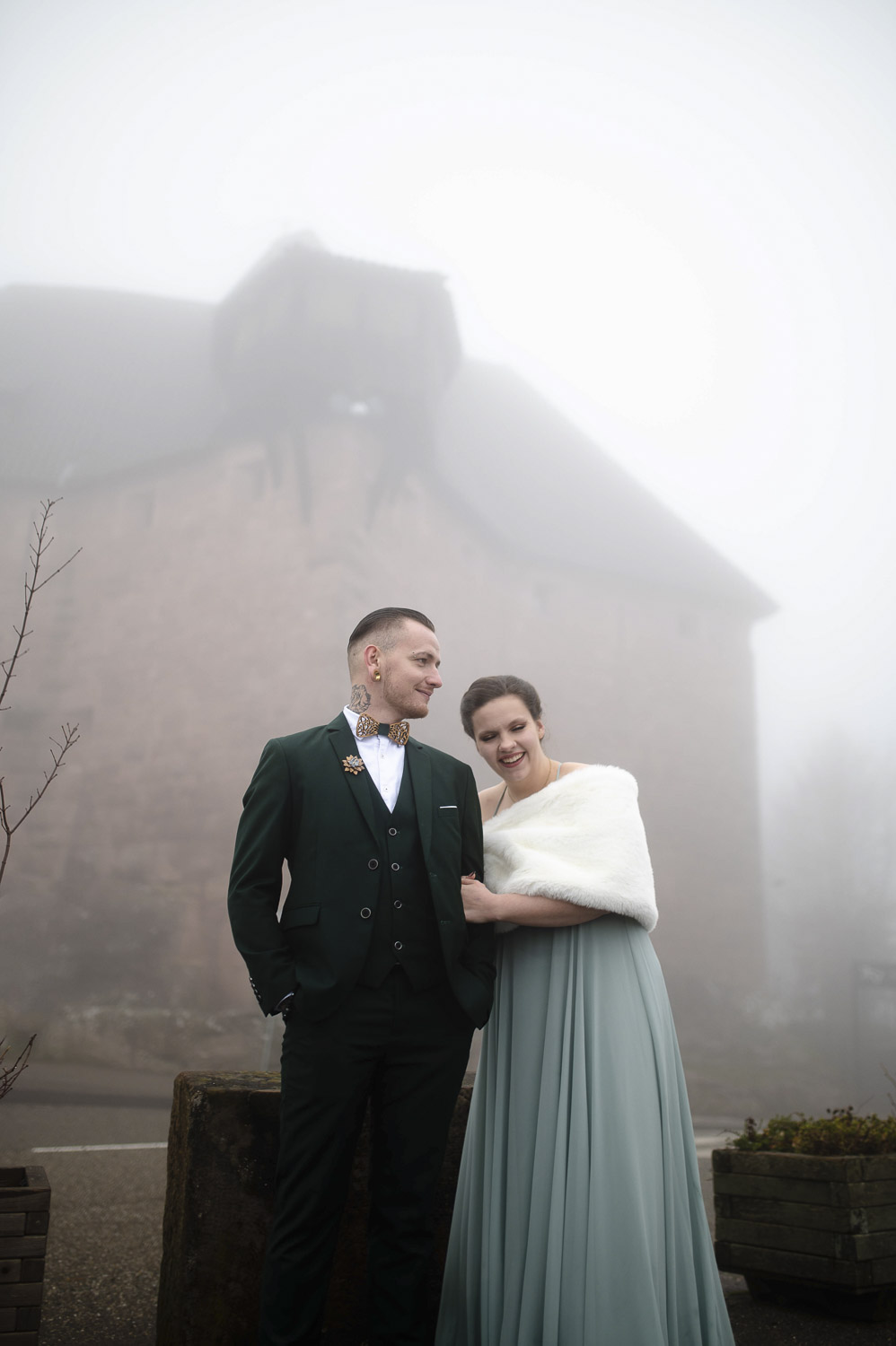 Photo de couple au chateau du haut-koenigsbourg à Sélestat